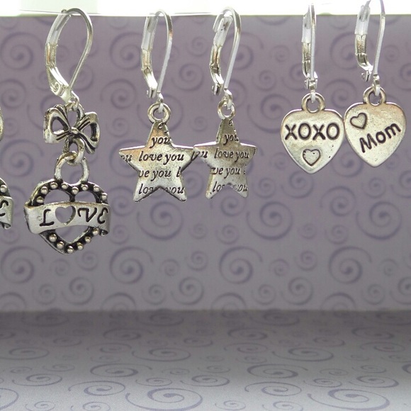 3 Pairs, Tibet Silver Lever Back Earrings - Picture 3 of 8